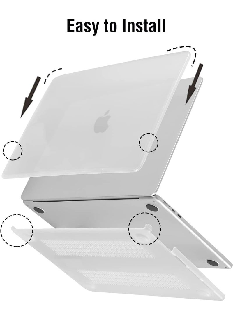 3 in 1 Case Compatible with MacBook Air 13 inch 2026 2025-2022 Release M5 A3449 M4 M3 M2 A3240 A3113 A2681, Hard Shell &Keyboard Skin Cover & Screen Protector for Mac Air 13.6 inch Case, Frosted Transparent - Image 2